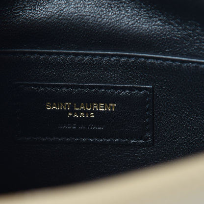 Saint Laurent Lambskin Matelasse Chevron Monogram Small Sulpice Bag Sable Beige 9 of 9