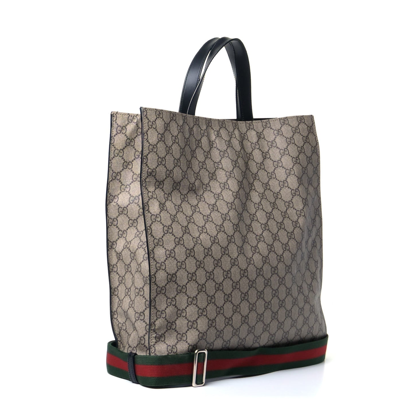 Soft GG Supreme Monogram Web Vertical Tote Black