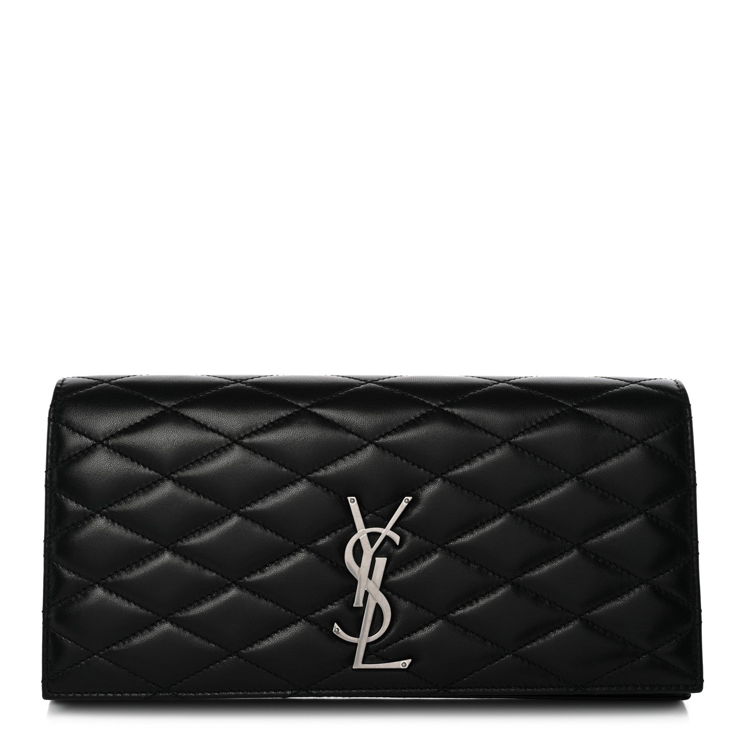 Saint Laurent Lambskin Quilted Kate Clutch Black 1 of 7
