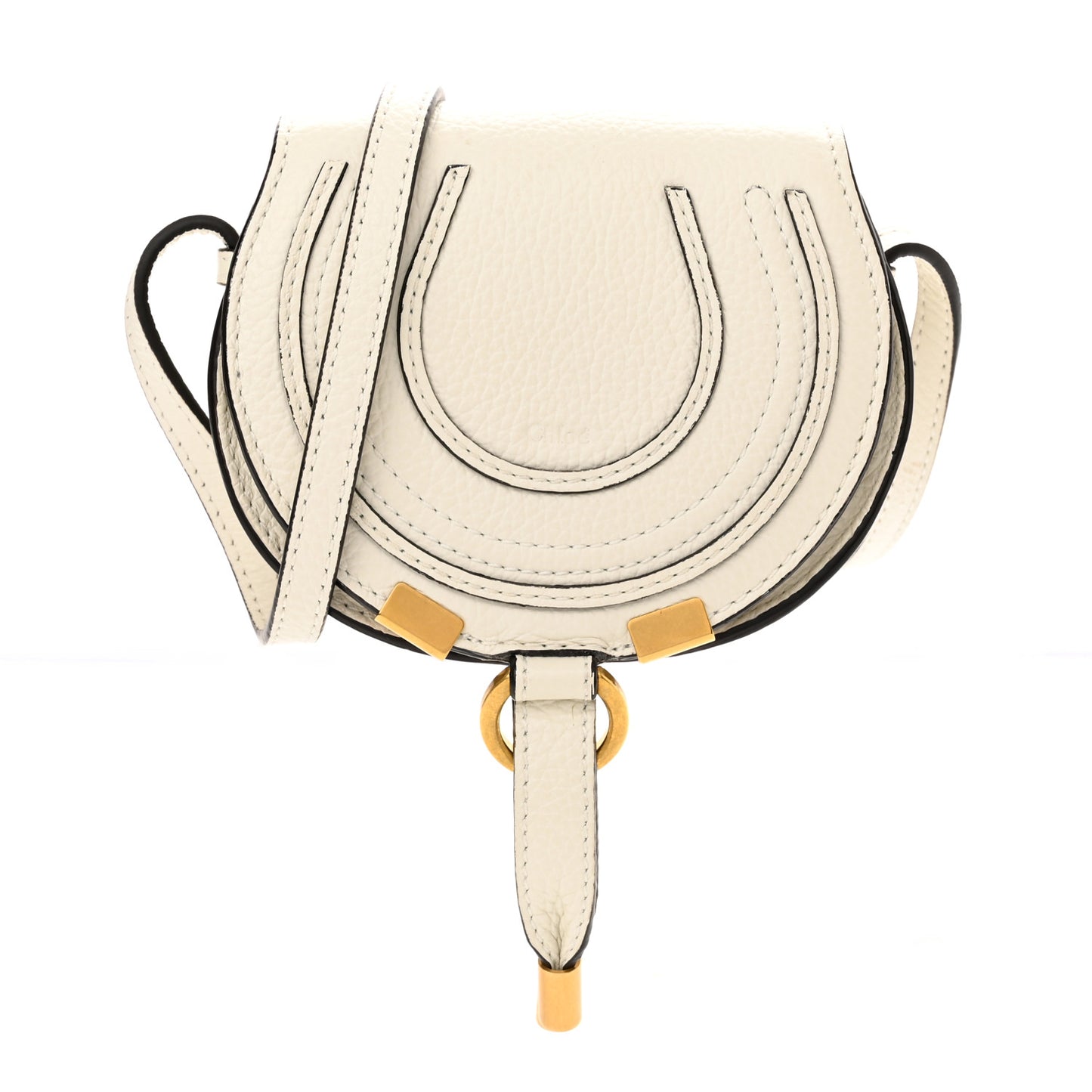 Calfskin Nano Marcie Saddle Bag White