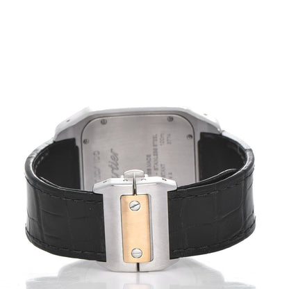 Cartier Stainless Steel 18K Yellow Gold Alligator 38mm Santos 100 Automatic Watch 3 of 18