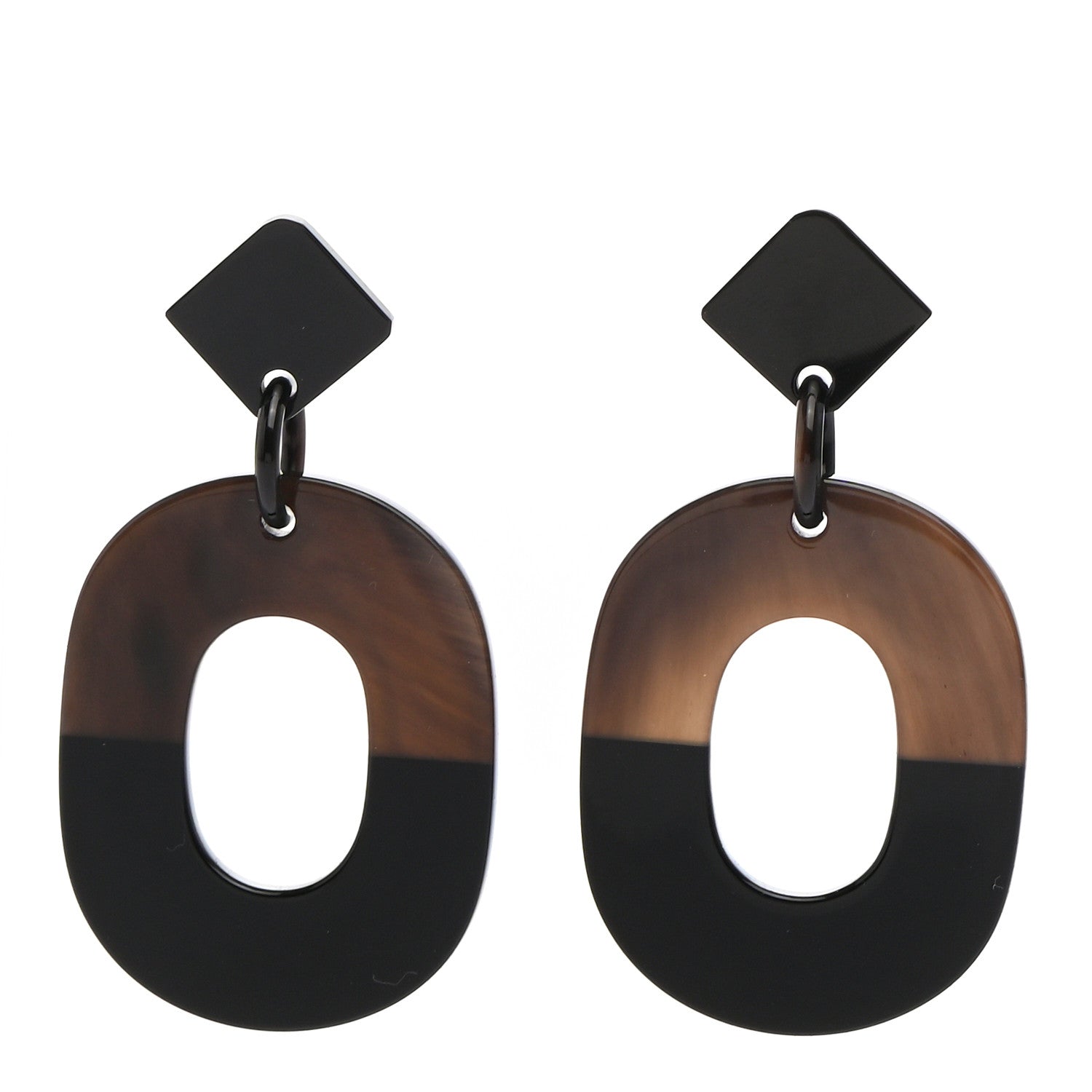 Hermes Buffalo Horn Isthme Earrings Black 1 of 6
