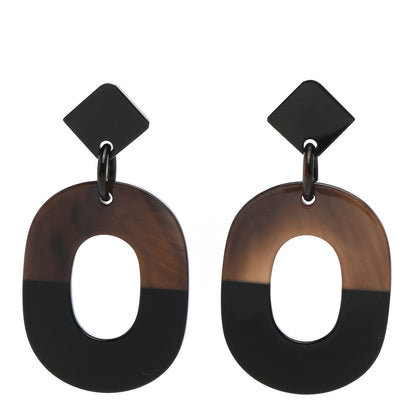 Hermes Buffalo Horn Isthme Earrings Black 1 of 6