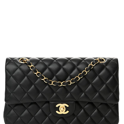 Chanel Lambskin Quilted Medium Double Flap Black 8 of 15