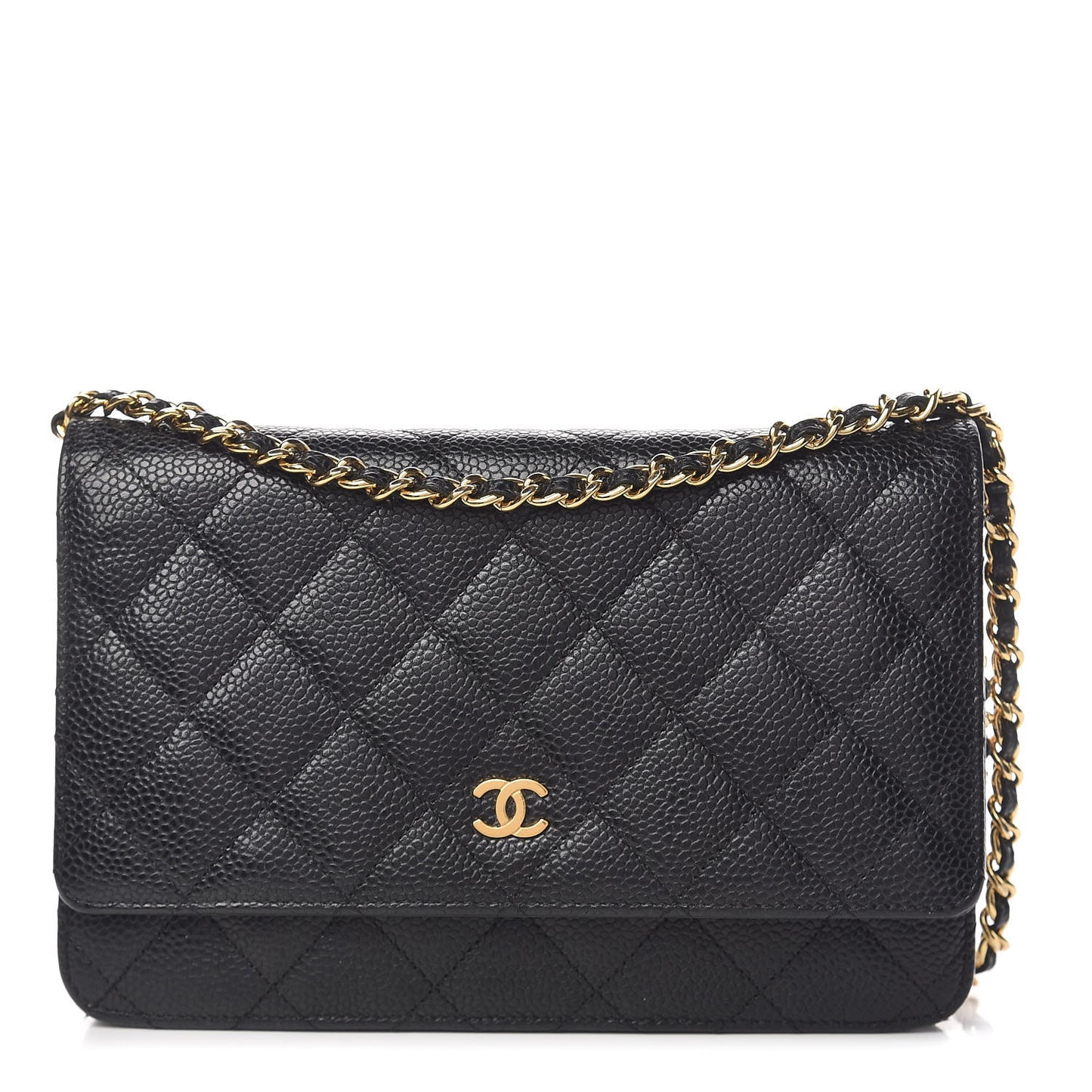 Caviar Quilted Wallet On Chain WOC Black