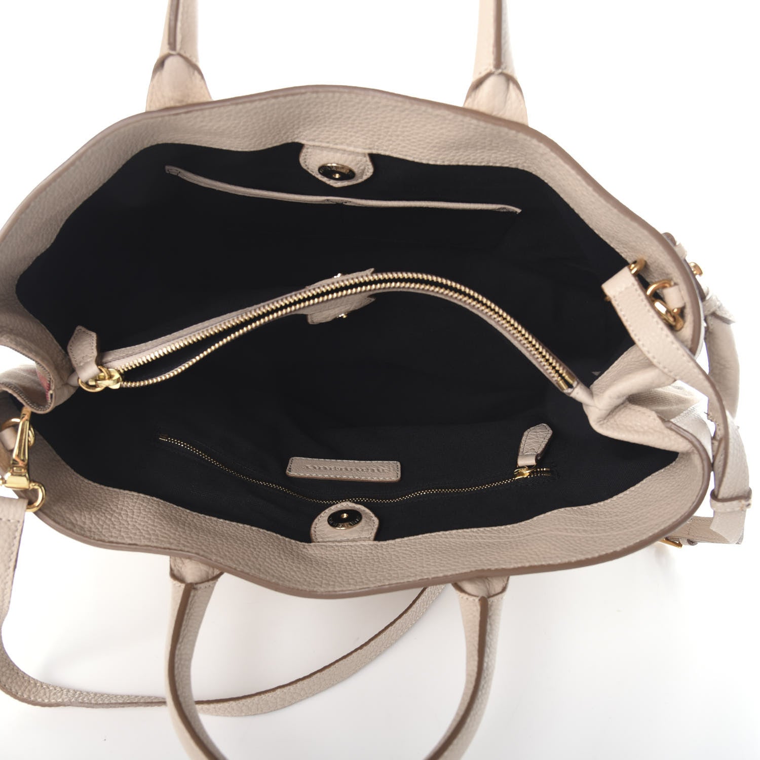 Burberry Grainy Calfskin House Check Large Banner Tote Stone 5 of 9