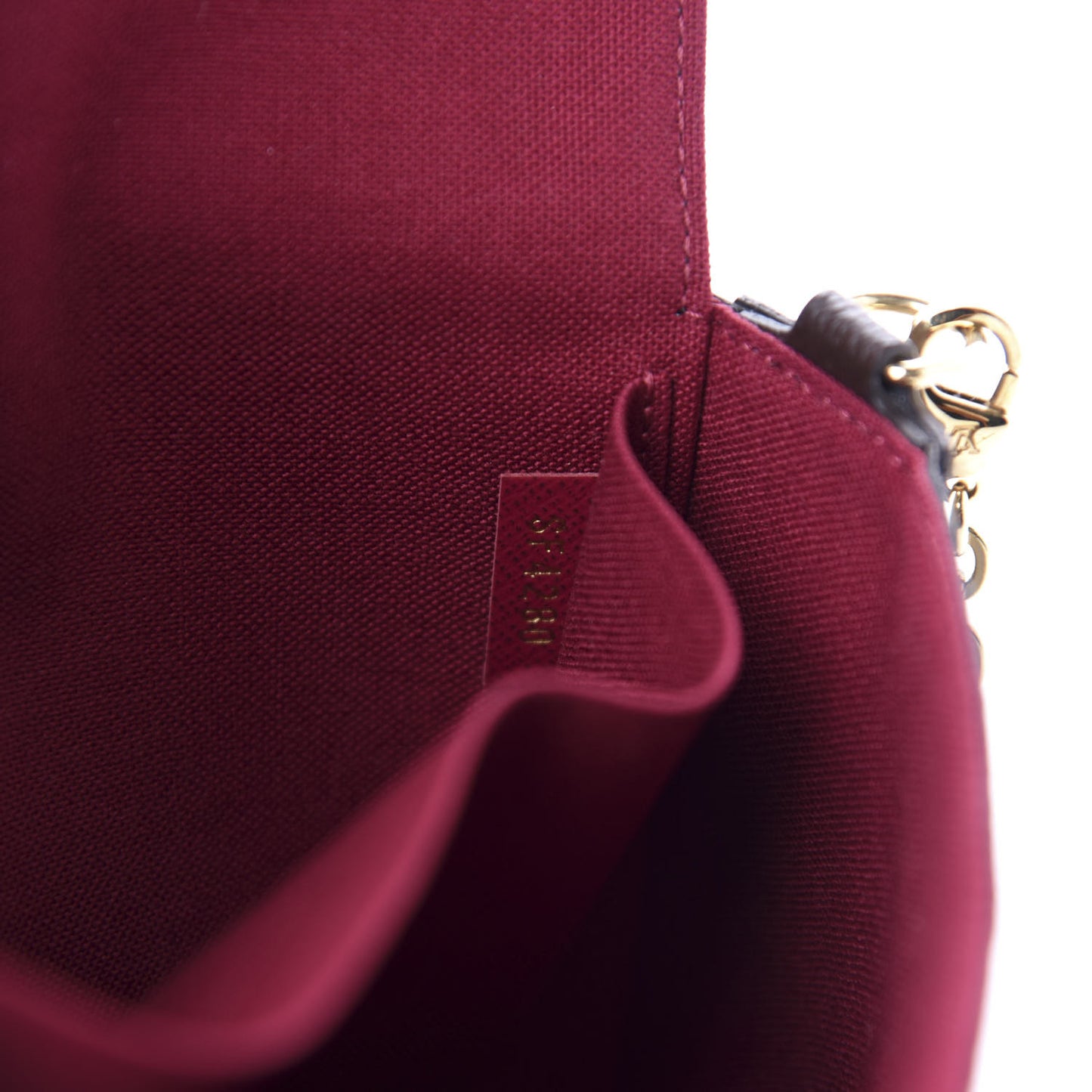 Monogram Pochette Felicie Chain Wallet Fuchsia
