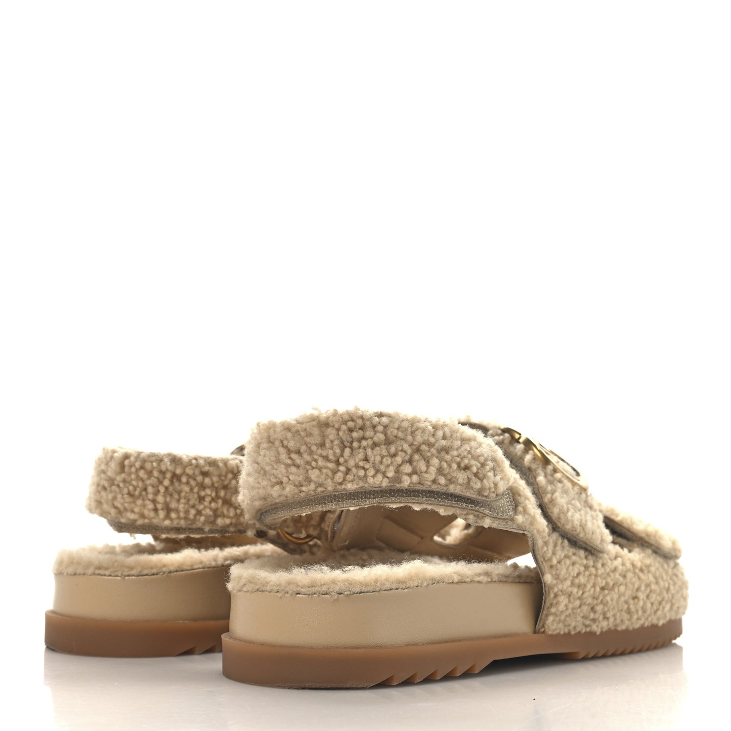 Merino Wool Interlocking G Dad Sandals 37.5 Butterscotch