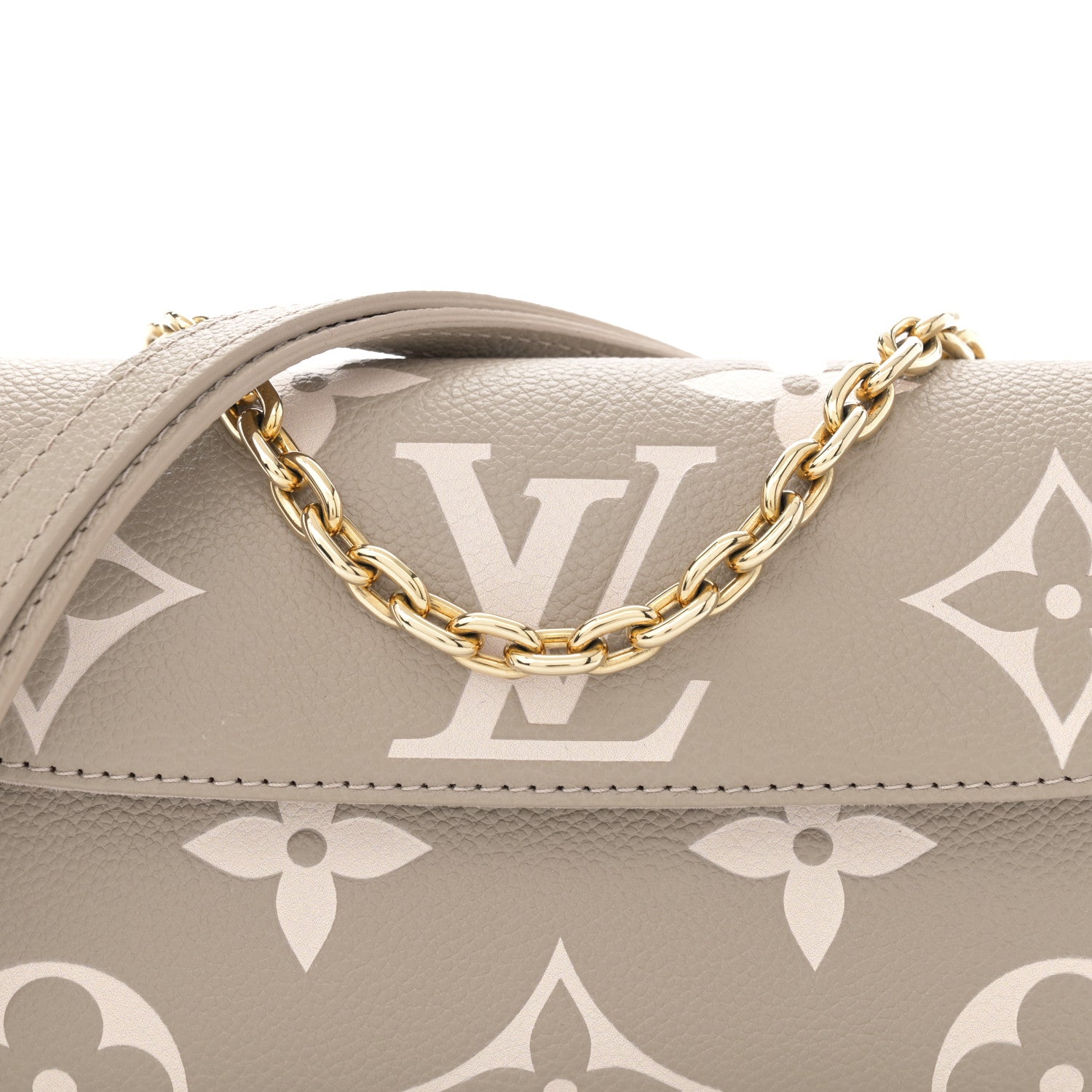 Louis Vuitton Empreinte Monogram Giant Ivy Wallet On Chain Tourterelle Creme 7 of 10