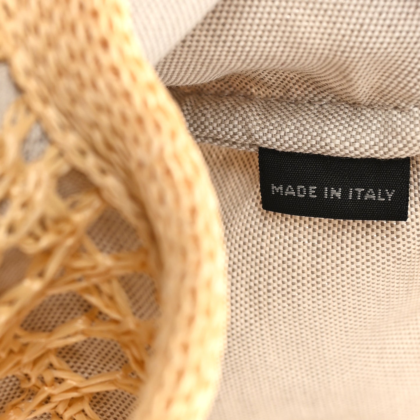 Raffia Effect Linen Logo Ivy Bag Natural