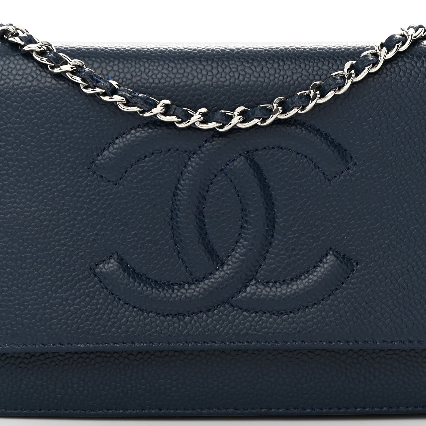 Caviar Timeless CC Wallet on Chain WOC Navy Blue
