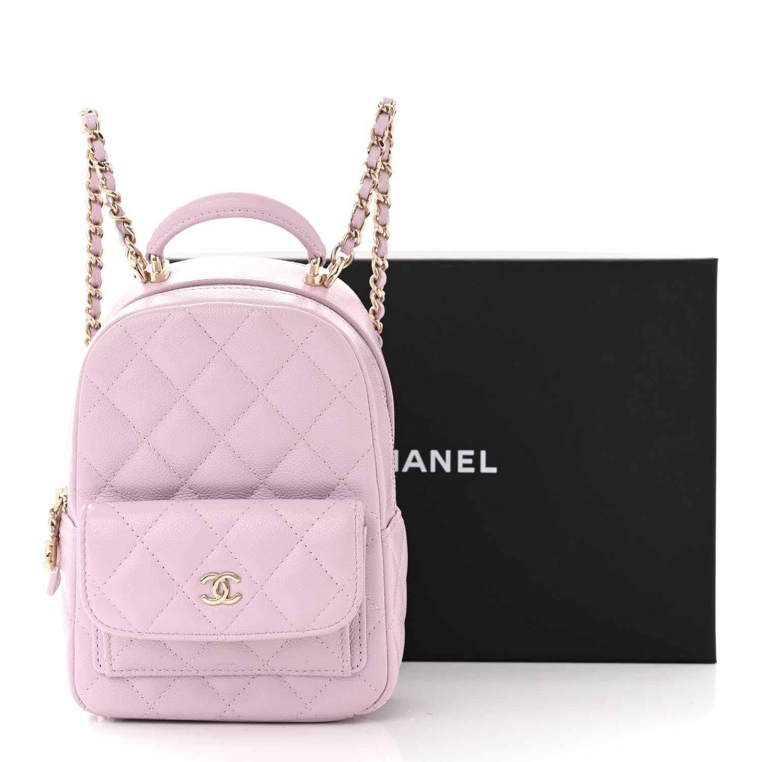 Chanel Caviar Quilted CC Mini Classic Backpack Light Purple 11 of 11