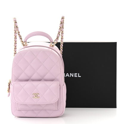 Chanel Caviar Quilted CC Mini Classic Backpack Light Purple 11 of 11