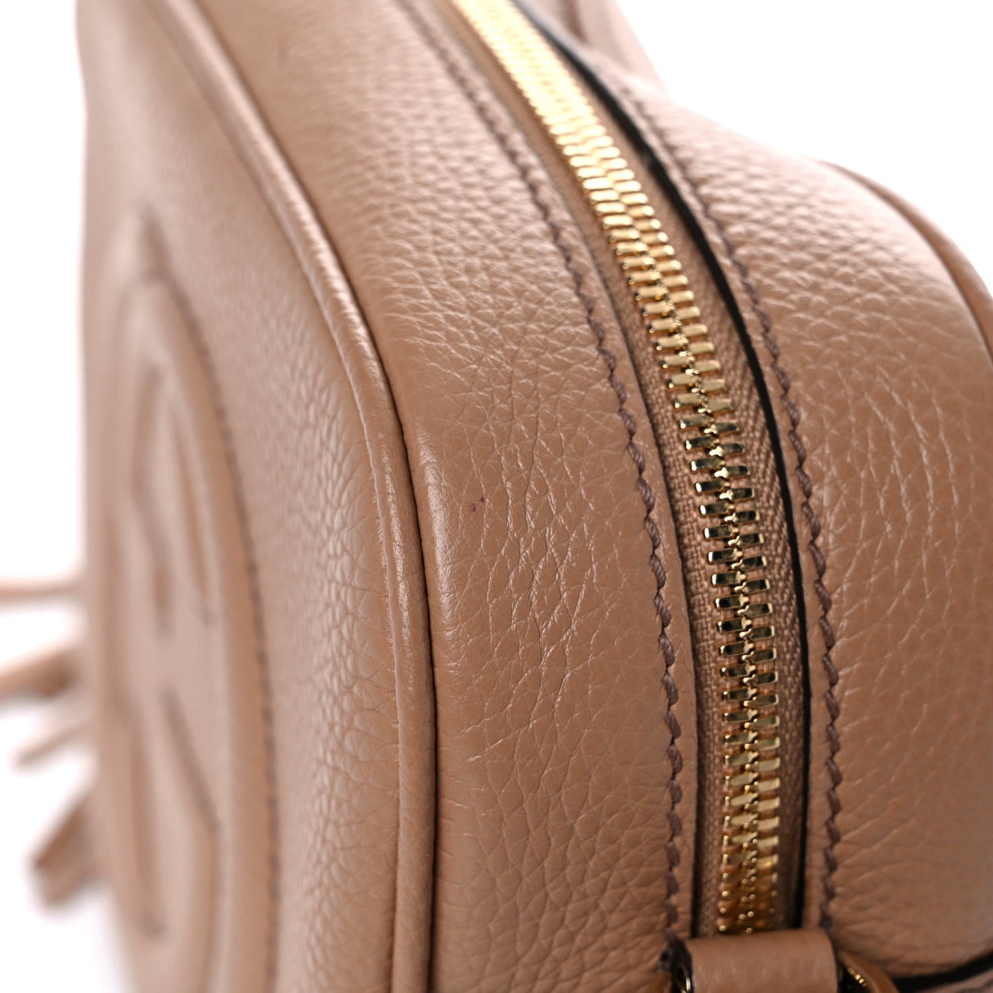Pebbled Calfskin Small Soho Disco Bag Camelia