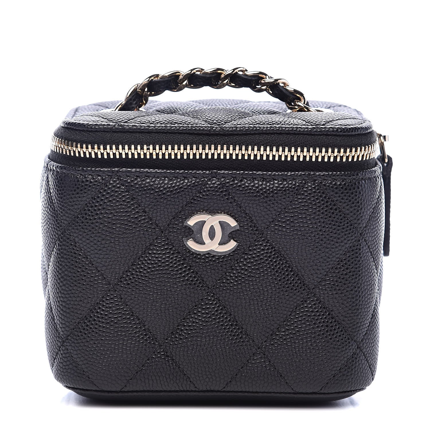 Chanel Caviar Quilted Mini Vanity Case With Chain Black 1 of 10
