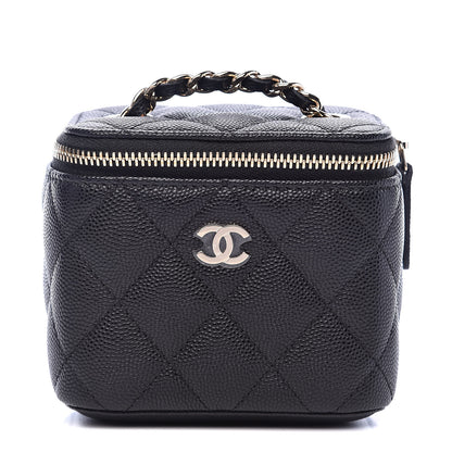 Chanel Caviar Quilted Mini Vanity Case With Chain Black 1 of 10