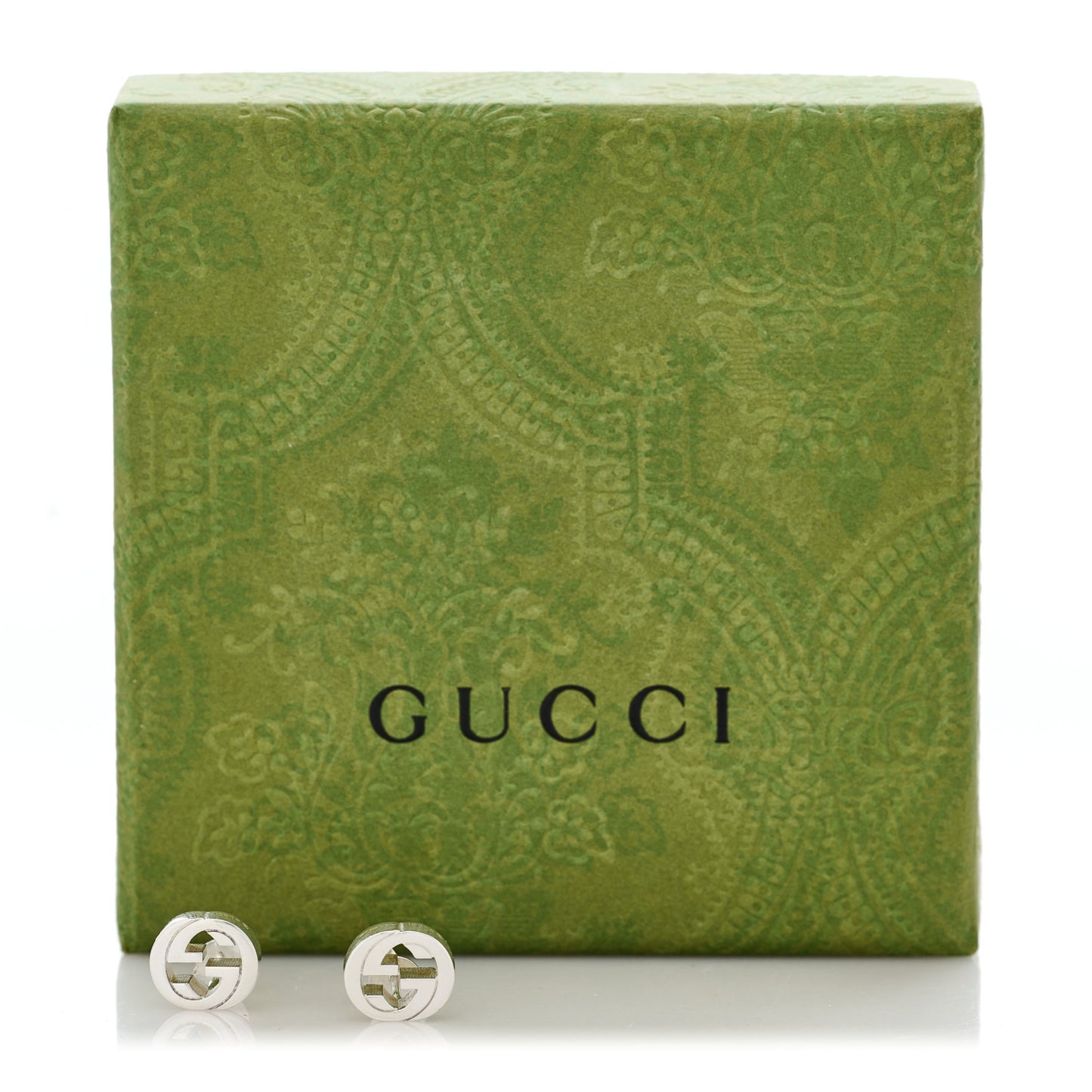 Sterling Silver Interlocking GG Stud Earrings