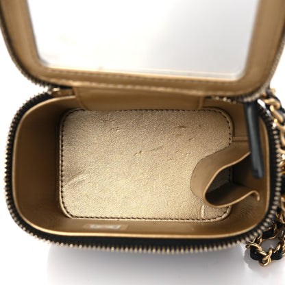 Chanel Lambskin Quilted Mini Pearl Crush Vanity Case With Chain Black 5 of 11