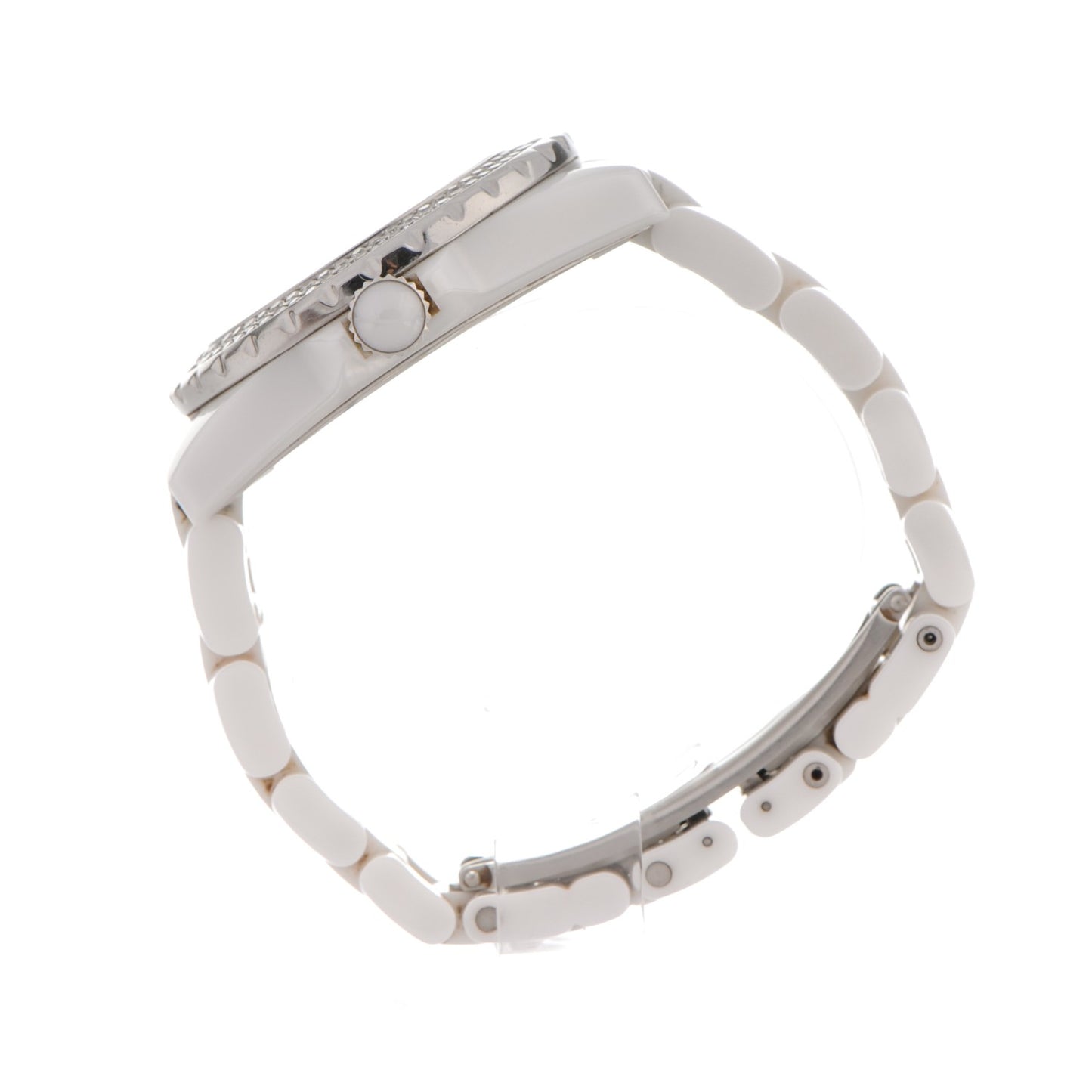 Stainless Steel Ceramic Diamond Pave Bezel 38mm J12 Automatic Watch White