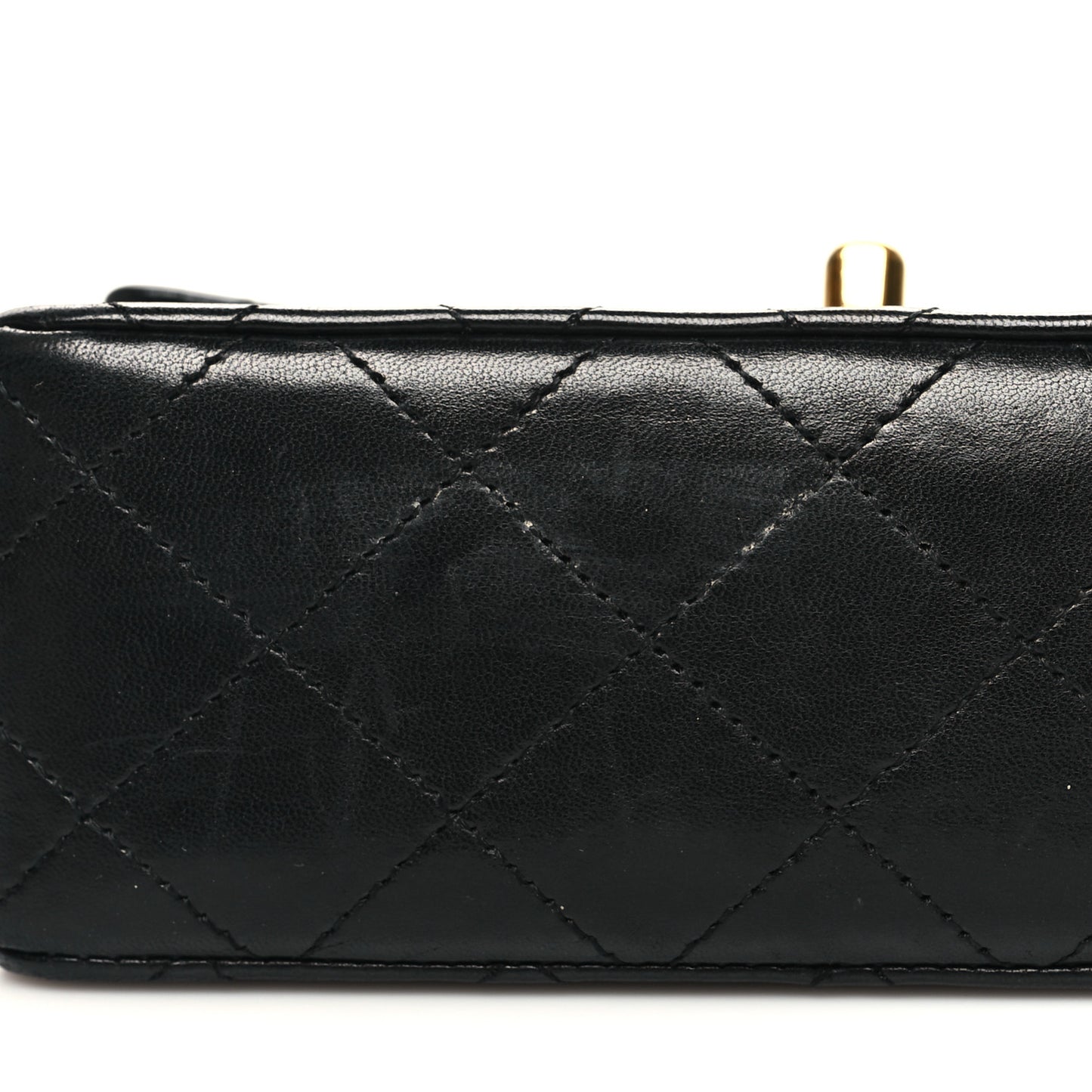 Lambskin Quilted Mini Square Flap Bag Black