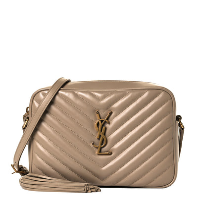 Saint Laurent Calfskin Matelasse Monogram Lou Camera Bag Dark Beige 1 of 7