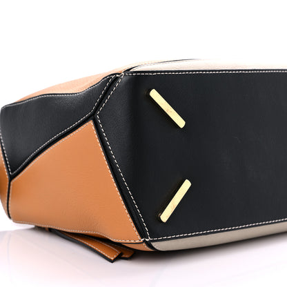 Loewe Grained Calfskin Medium Puzzle Bag Amber Light Oat 8 of 11