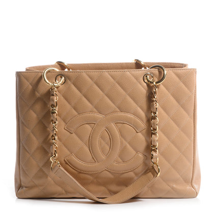 Chanel Caviar Quilted Grand Shopping Tote GST Beige 1 of 7