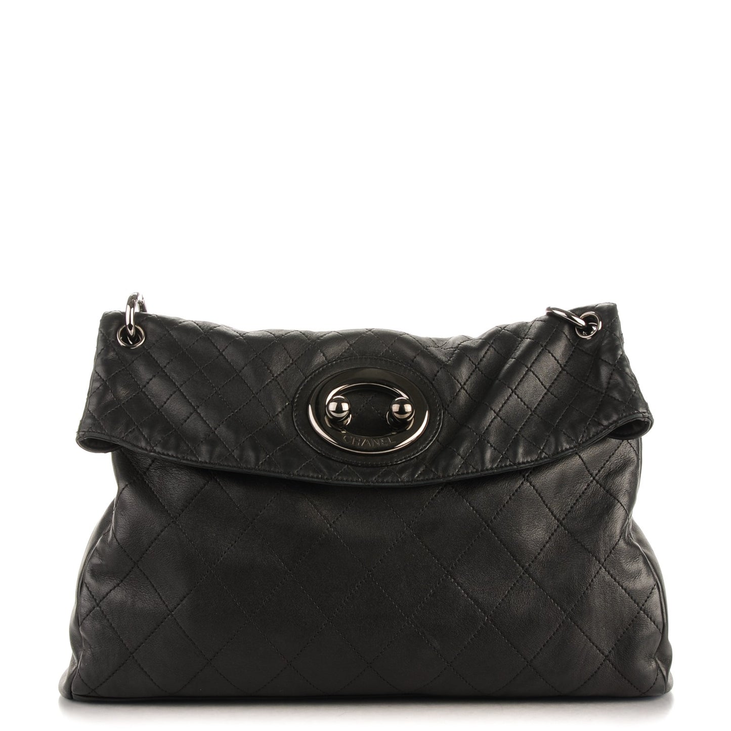 Lambskin Quilted New Lock Flap Black