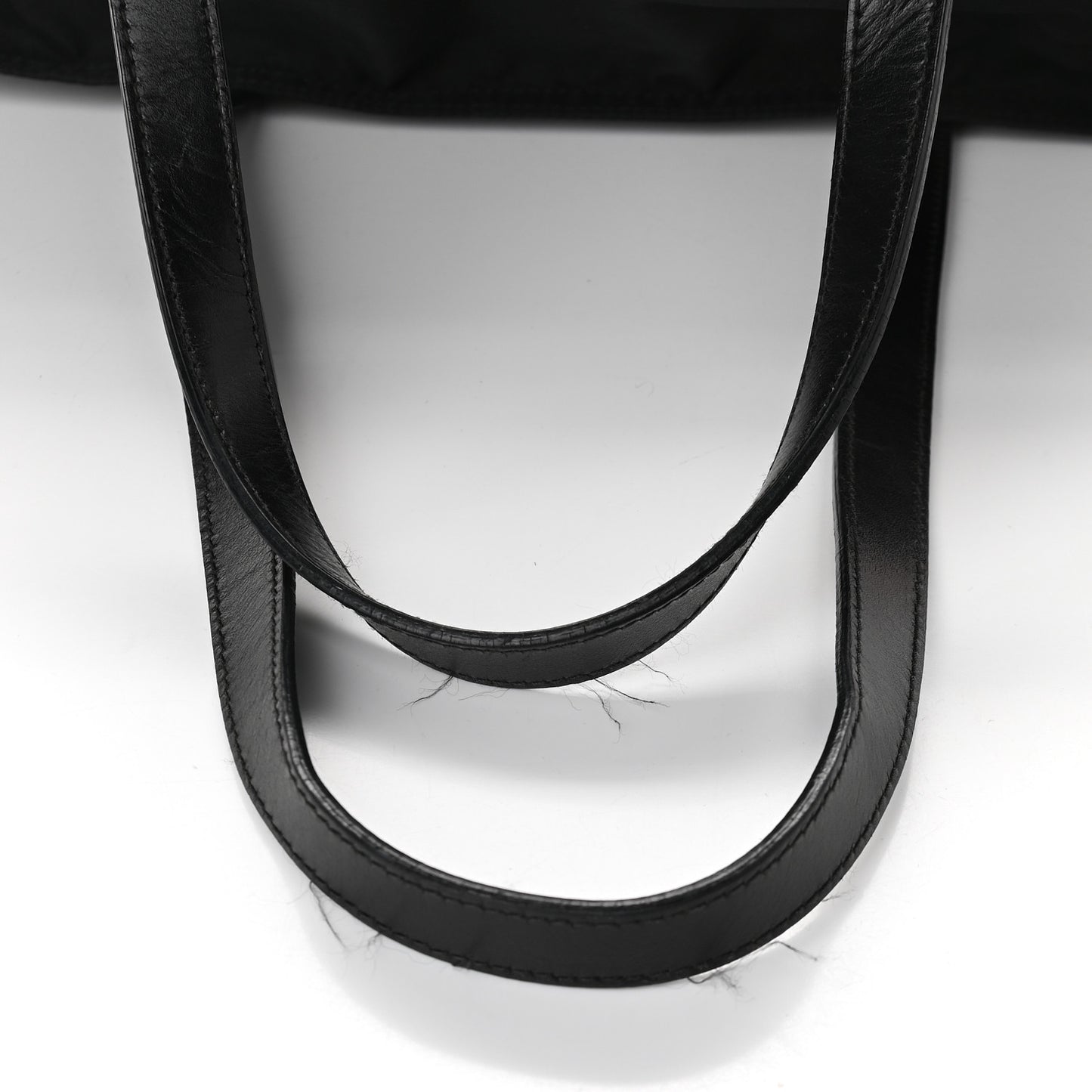 Tessuto Nylon Calfskin Shopping Tote Black
