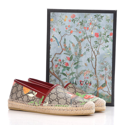 Gucci GG Supreme Monogram Tian Womens Espadrilles 41 Beige Multicolor Red 10 of 10