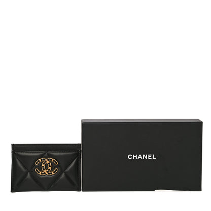 Chanel Lambskin Quilted Chanel 19 Card Holder Black 11 of 11
