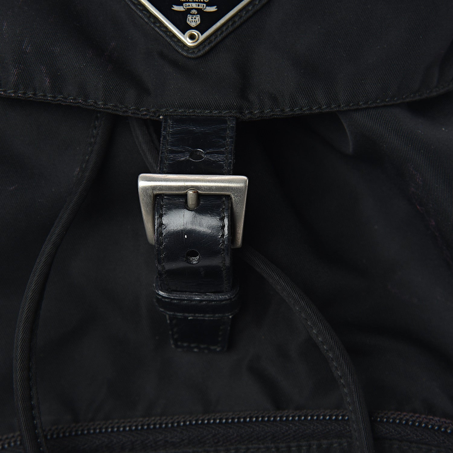 Prada Nylon Vela Medium Cinch Backpack Black 6 of 11