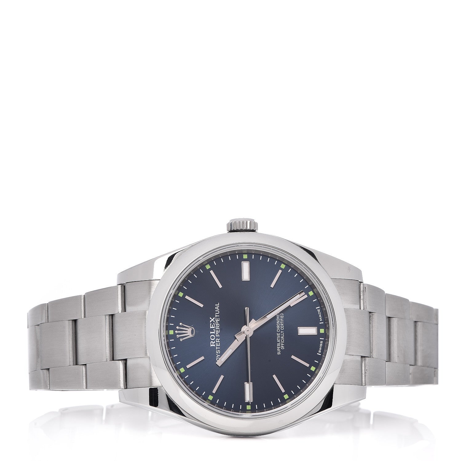 Rolex Stainless Steel 39mm Oyster Perpetual Watch Blue 114300 3 of 6