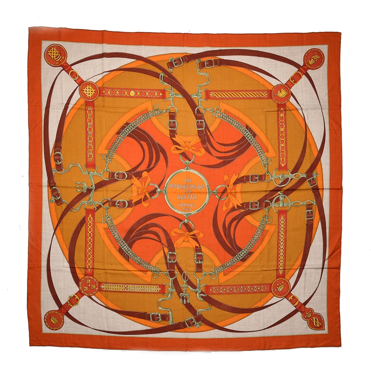 Cashmere Silk La Promenade Du Matin Shawl 140 Orange Naturel Ocre