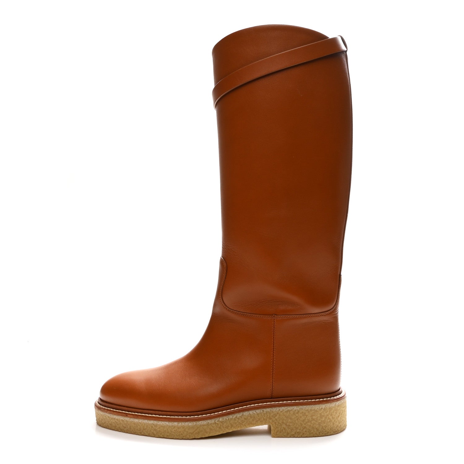 Hermes Heritage Calfskin Kelly Jumping Boots 39 Naturel 1 of 9