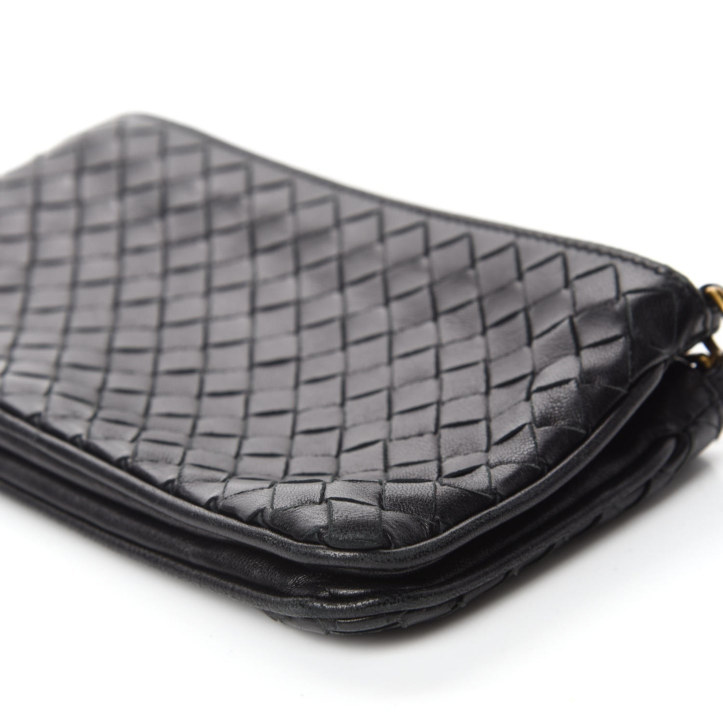 Nappa Intrecciato Convertible Clutch Black