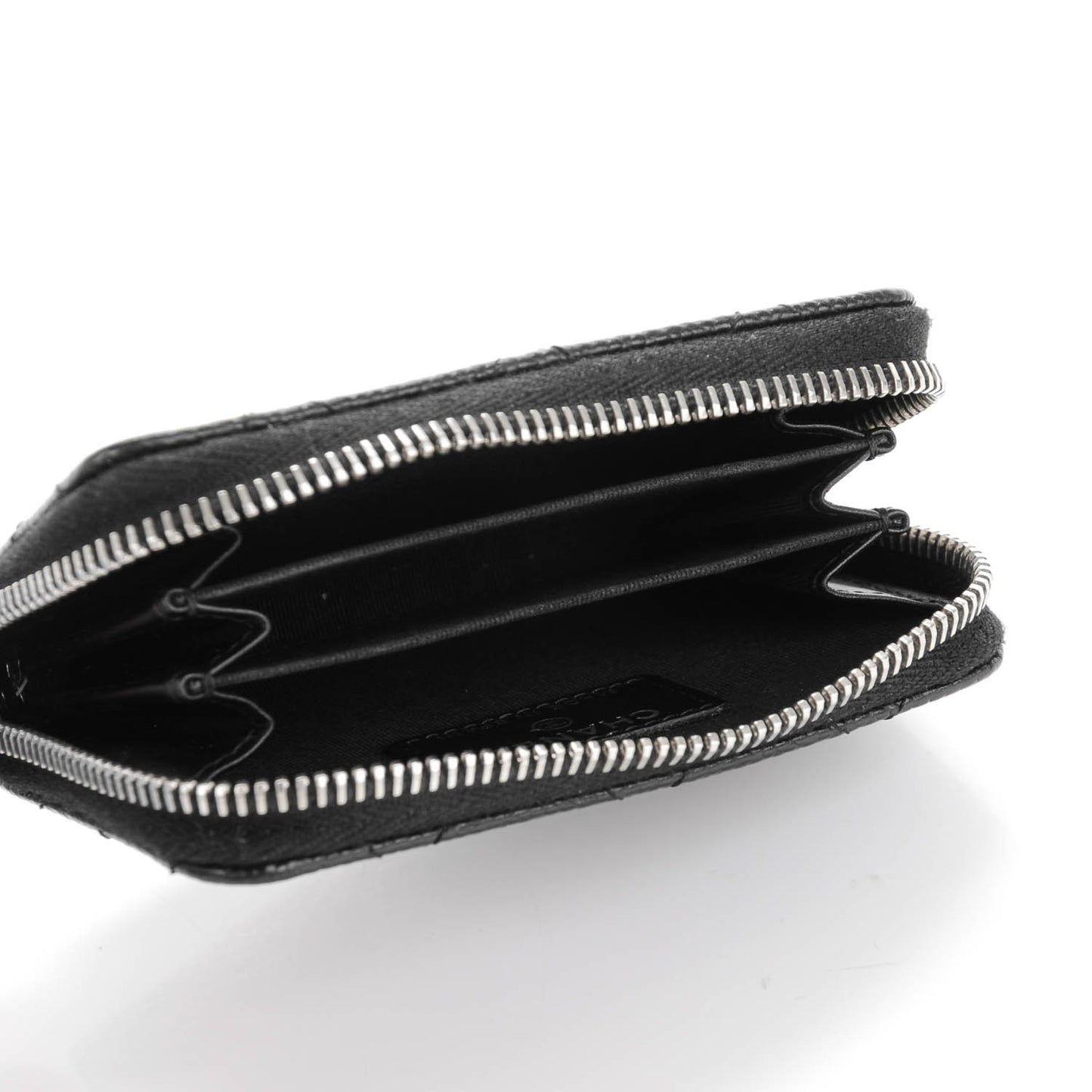 Caviar Quilted Zip Coin Purse Black