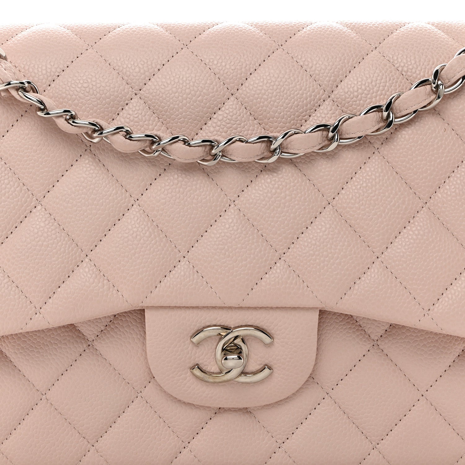 Chanel Caviar Quilted Jumbo Double Flap Light Pink 8 of 11