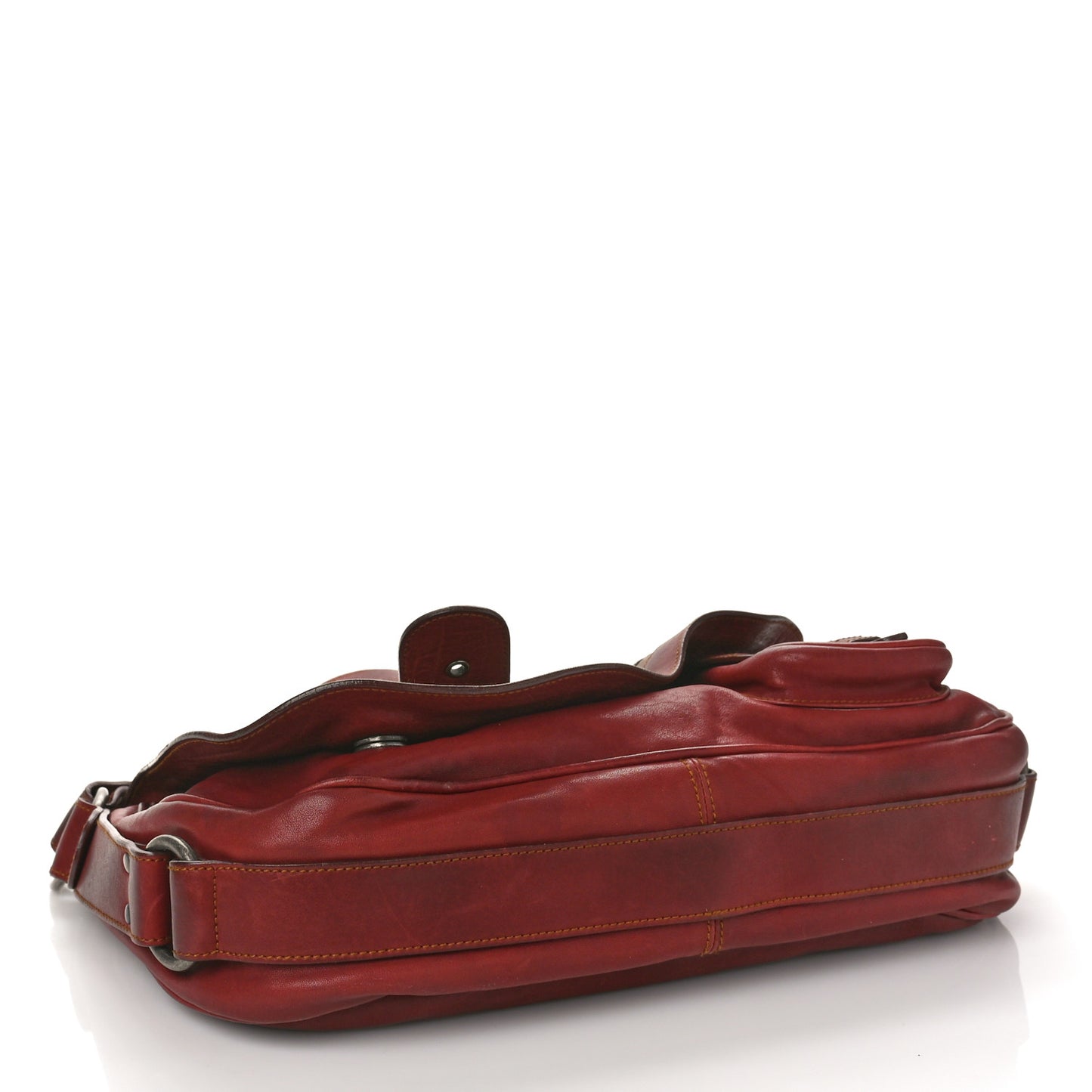 Calfskin Medium Gaucho Double Saddle Bag Red