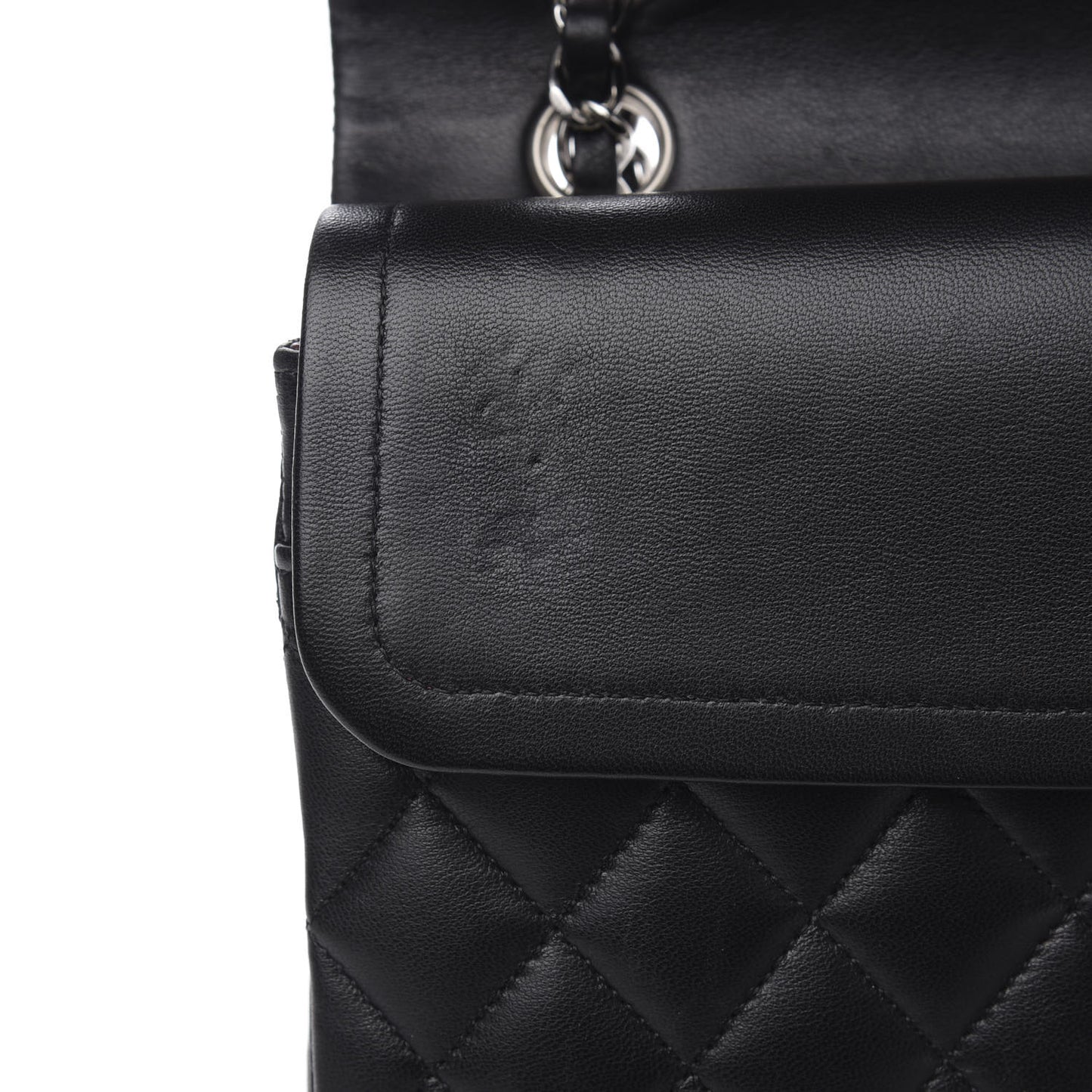 Lambskin Quilted Medium Double Flap Black