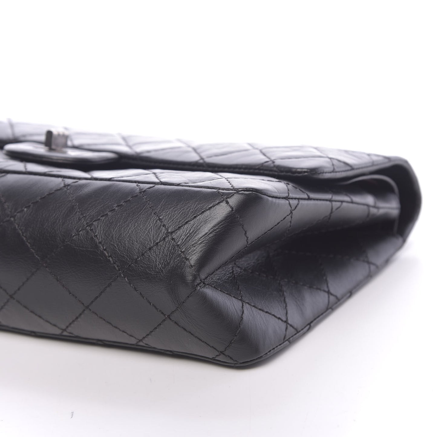 Aged Calfskin Quilted 2.55 Reissue 226 Flap Black