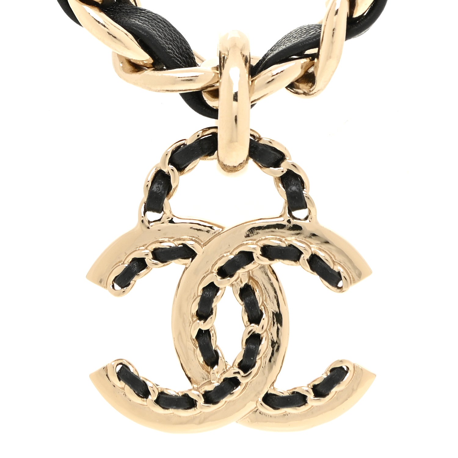 Chanel Metal Lambskin CC Choker Necklace Black Gold 4 of 5