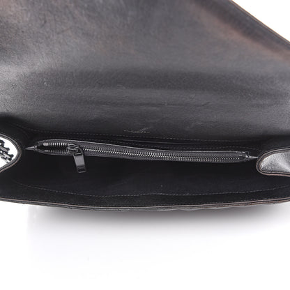 Saint Laurent Sheepskin Matelasse Chevron Monogram Monochrome Large College Satchel Black 4 of 11