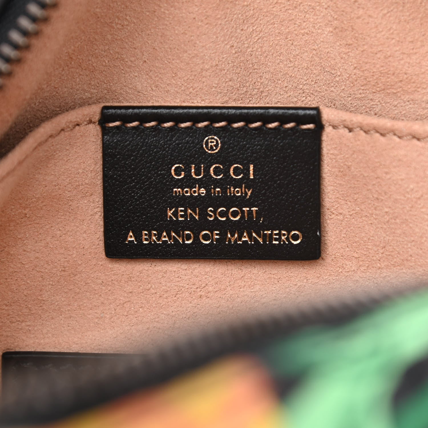 Gucci X KEN SCOTT Calfskin Matelasse Floral Print Mini GG Marmont Chain Shoulder Bag Black Pink 6 of 9