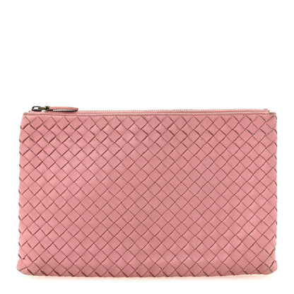Bottega Veneta Nappa Intrecciato Flat Zip Billetto Pouch Deco Rose 1 of 11