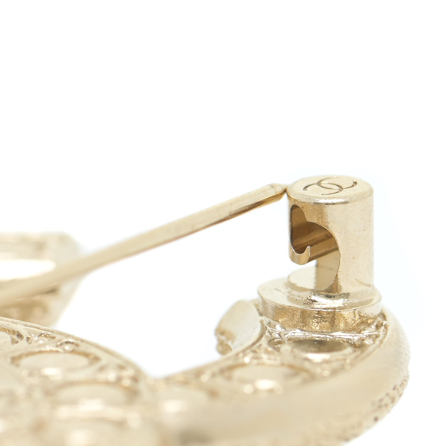 Chanel Pearl Crystal CC Brooch Gold 3 of 5