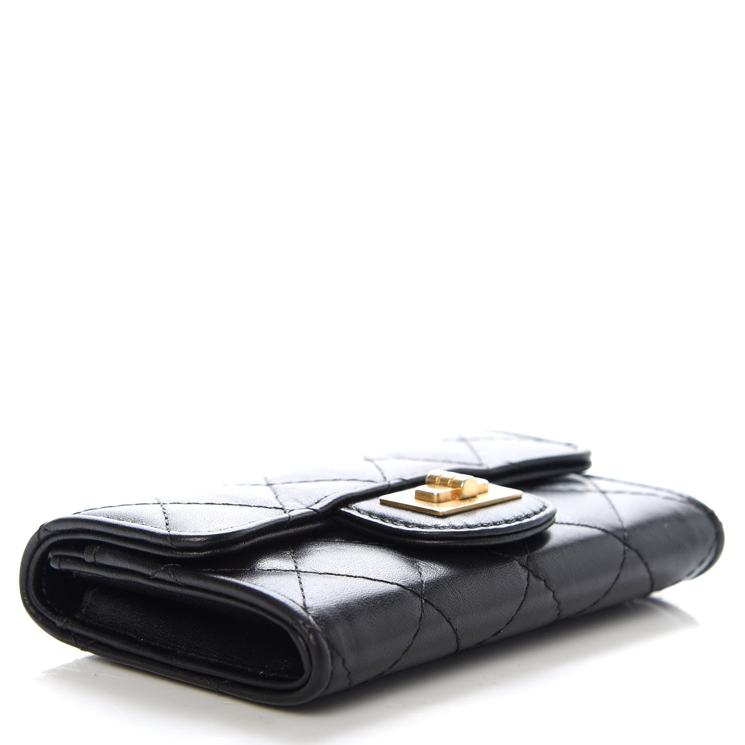 Chanel Aged Calfskin Quilted Reissue Flap Card Holder Black 4 of 9