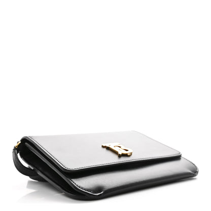 Burberry Calfskin Monogram TB Mini Flat Crossbody Bag Black 4 of 9