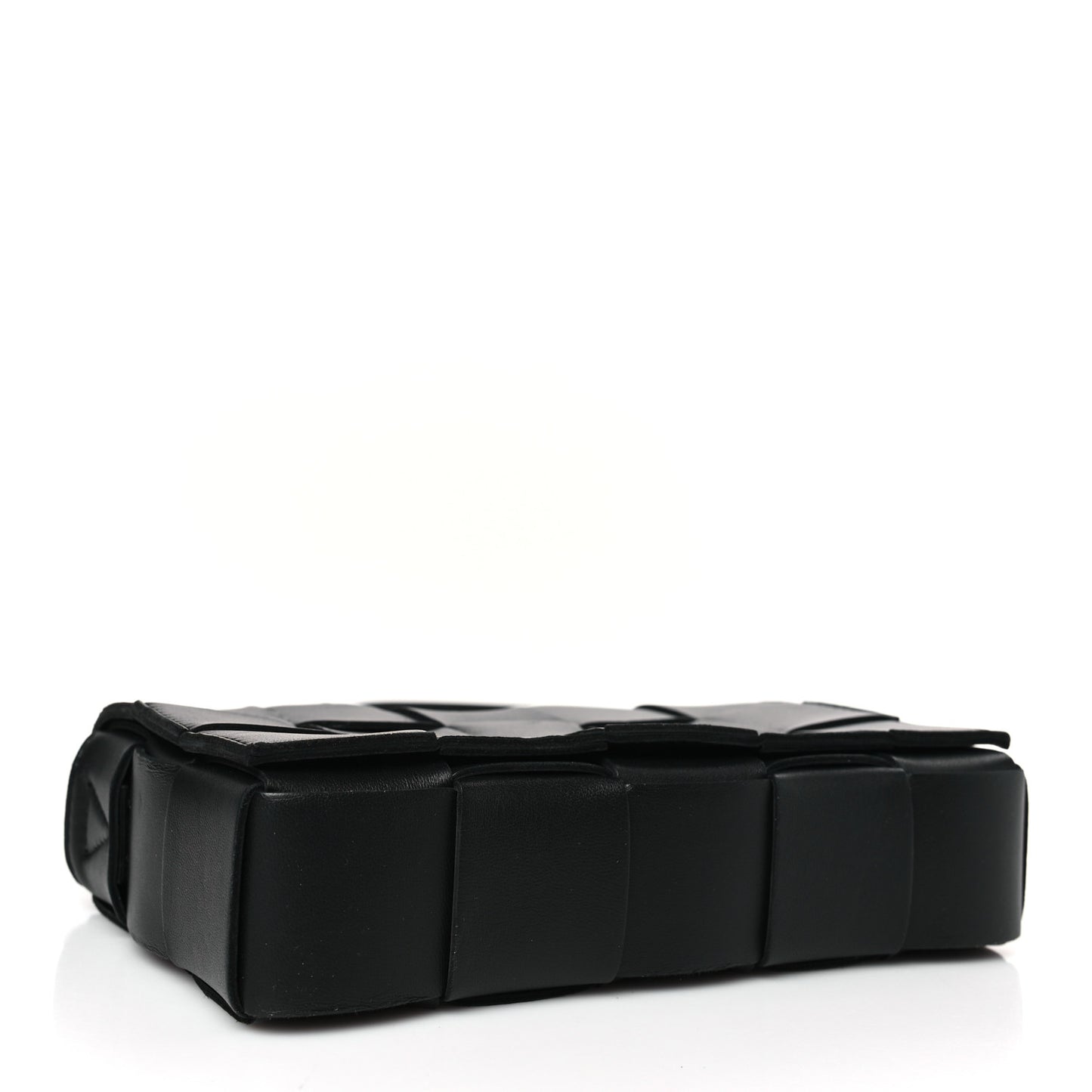 Lambskin Maxi Intreccio Small Cassette Crossbody Bag Black