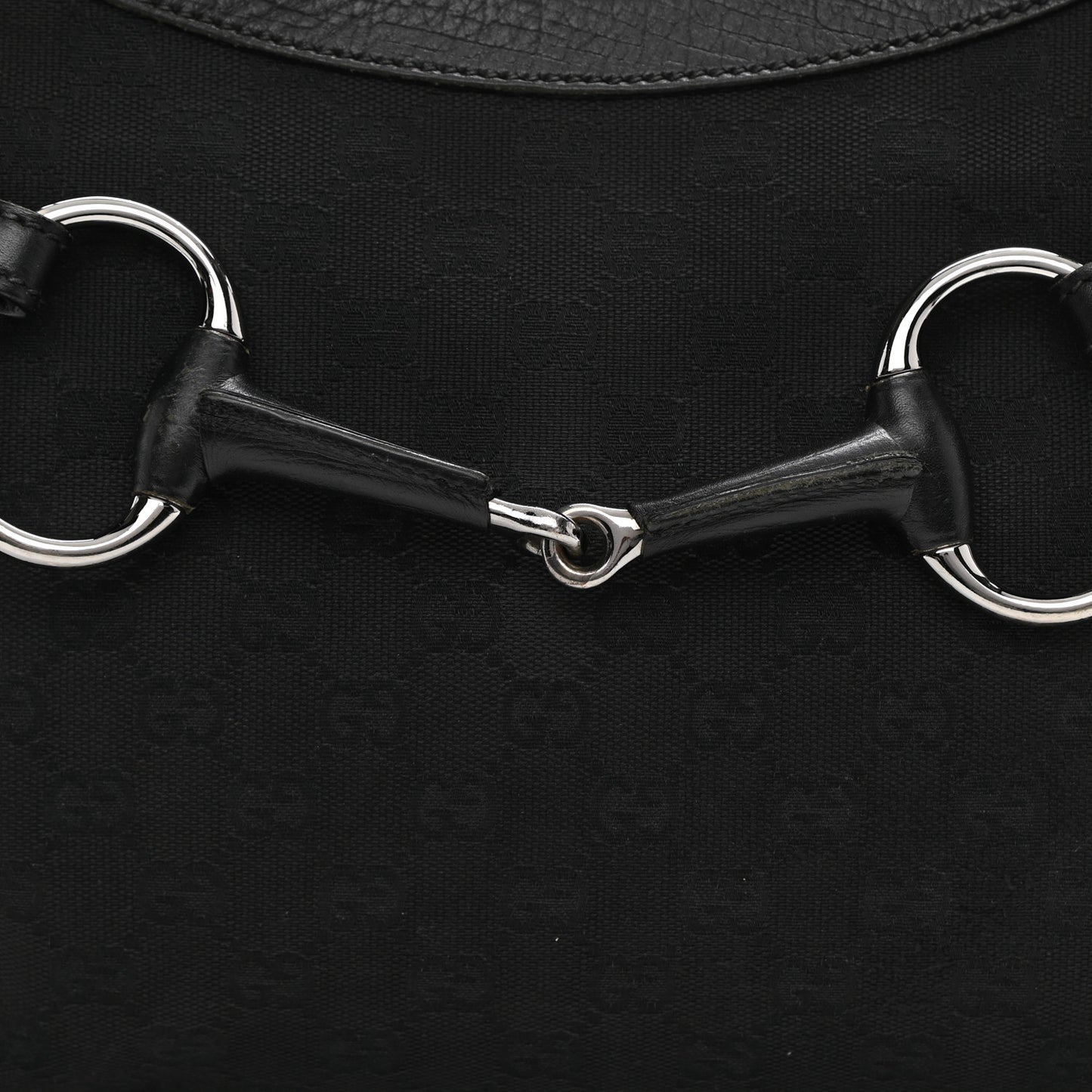 Monogram Horsebit Hobo Black